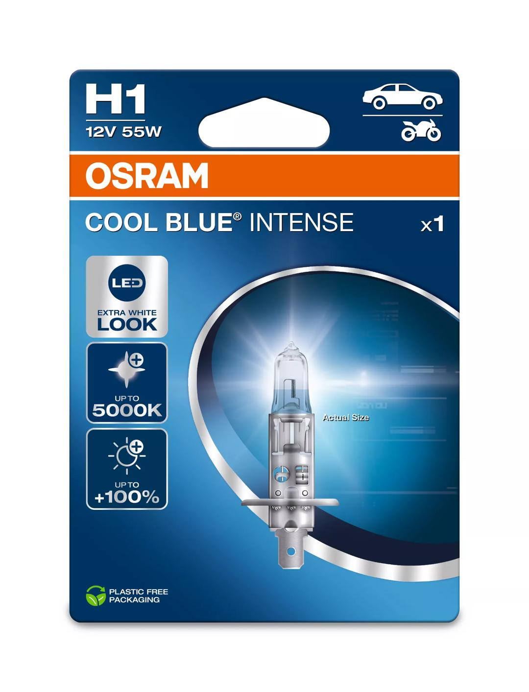 Bec Halogen Osram Cool Blue Intense Next Generation H1 | 12V - P14.5s