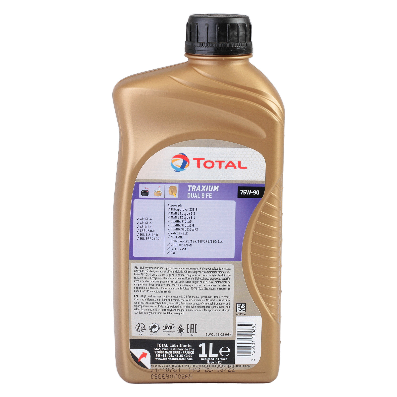 Ulei cutie Total Energies Traxium Dual 9 FE 75W90 1L - imagine 3