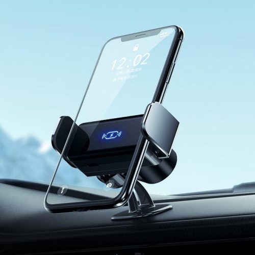 Suport auto pentru telefon cu senzor si fixare automata, negru