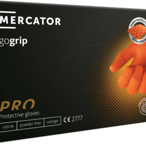Manusi Mercator XXL GoGrip Portocaliu nitril nepudrate 50 buc./cutie