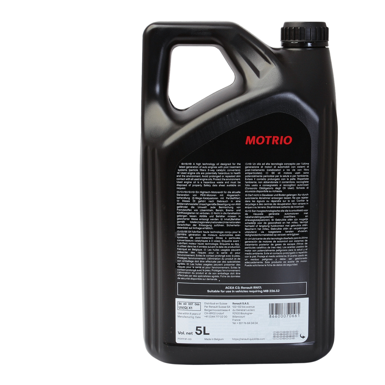 Ulei motor Motrio Premium 5W30 RN17 5L - imagine 4