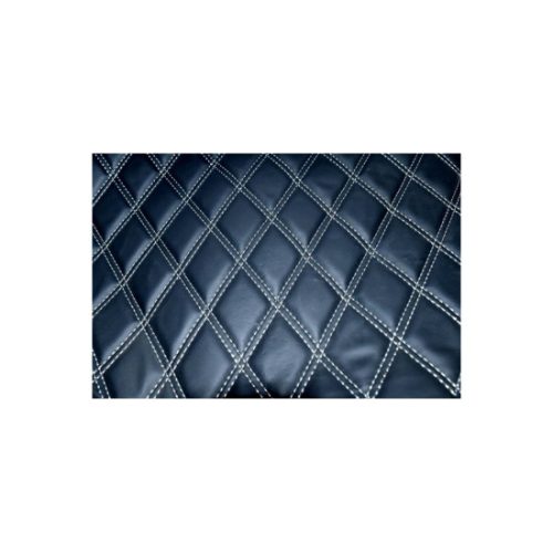 Material imitatie piele tapiterie romb negru/cusatura gri