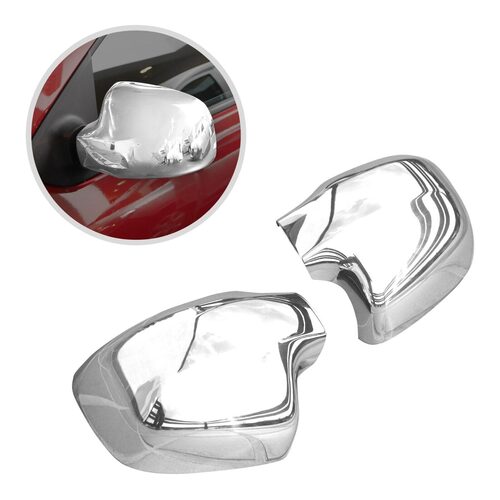 Set ornamente cromate din otel pentru oglinzi, compatibile Dacia Sandero II Stepway (2012 – 2019), 2 bucati
