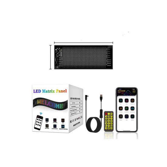 Afisaj LED programabil Eyes Devil, control Bluetooth si telecomanda, USB 5V, 102x348mm Cod: FST-EY2064 - imagine 4