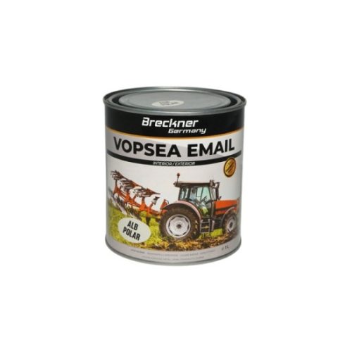 Vopsea email anticoroziva 3 in 1 alb polar 1K pe baza de solvent direct pe rugina interior si exterior 1L
